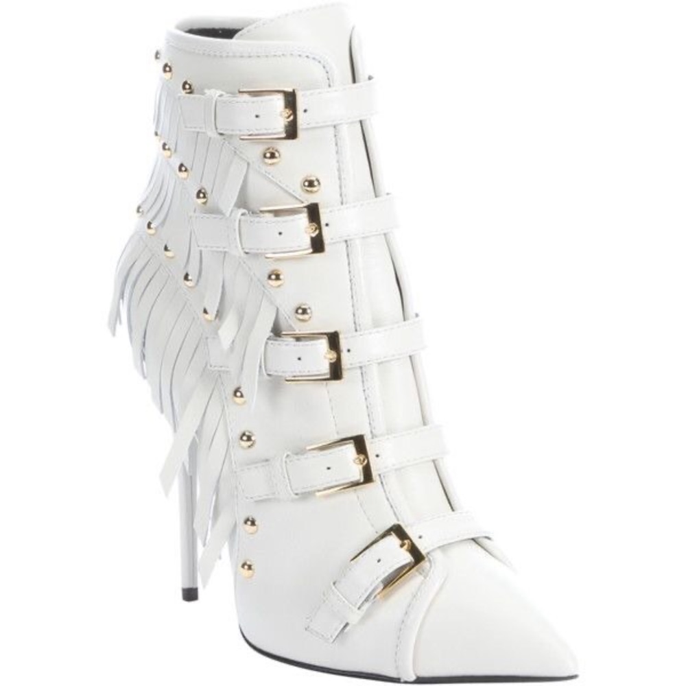 Giuseppe Zanotti Leather Fringed Bootie